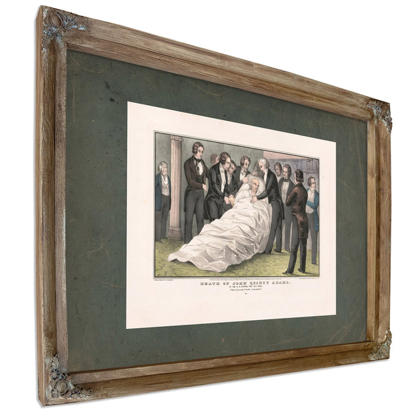Death of John Quincy Adams at the Us Capitol Feby 23d 1848 1848 — Verdigris Framed Canvas Print | Bella Frye