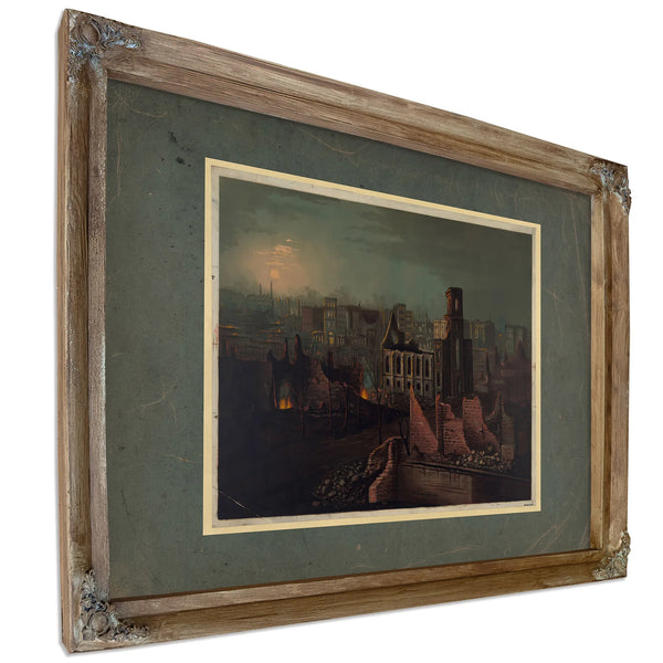 Chicago 1871 1871 — Verdigris Framed Canvas Print | Bella Frye