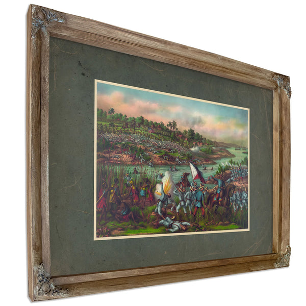 Battle of Paceo Manila Feb 4th 5th 1899 1899 — Verdigris Framed Canvas Print | Bella Frye
