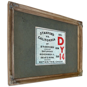 Ticket 1911 Big Game — Verdigris Framed Canvas Print | Bella Frye