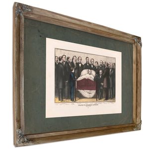 Death of Abraham Lincoln April 15th 1865 1865 — Verdigris Framed Canvas Print | Bella Frye