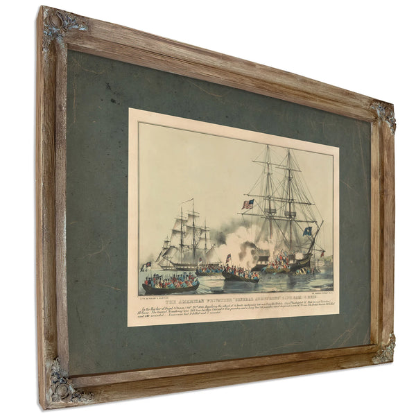 American Privateer General Armstrong Capt Sam C Reid — Verdigris Framed Canvas Print | Bella Frye