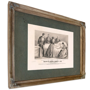 Death of General Robert E Lee at Lexington Va October 12th 187 Aged 62 Year — Verdigris Framed Canvas Print | Bella Frye