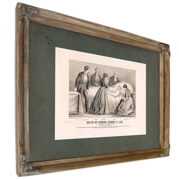 Death of General Robert E Lee at Lexington Va October 12th 187 Aged 62 Year — Verdigris Framed Canvas Print | Bella Frye