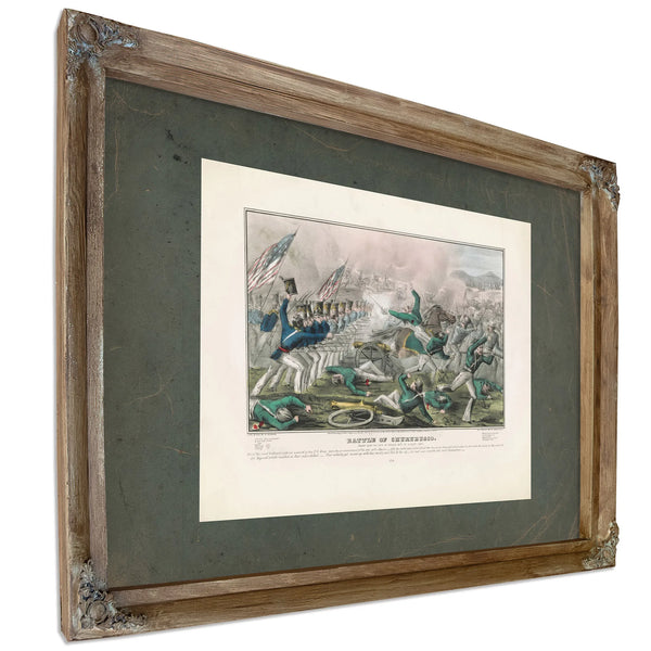 Battle of Churubuscofought Near the City of Mexico 2th of August 1847 1847 — Verdigris Framed Canvas Print | Bella Frye