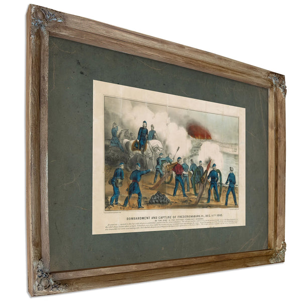 Bombardment and Capture of Fredericksburg Va Dec 11th 1862 by the Army of Th — Verdigris Framed Canvas Print | Bella Frye