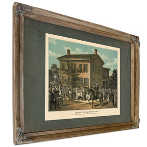 Abraham Lincolns Return Home After His Successful Campaign for the Presidency — Verdigris Framed Canvas Print | Bella Frye