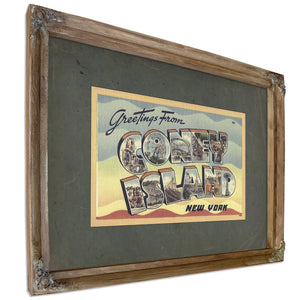 New York Coney Island — Verdigris Framed Canvas Print | Bella Frye