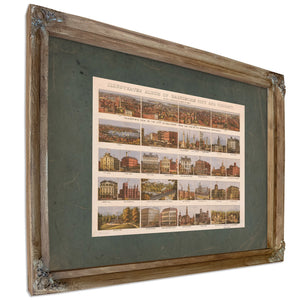 Illustrated Album of Baltimore City and Vicinity 1872 — Verdigris Framed Canvas Print | Bella Frye