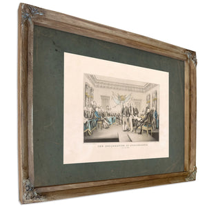 Declaration of Independence July 4th 1776 1835 1856 — Verdigris Framed Canvas Print | Bella Frye