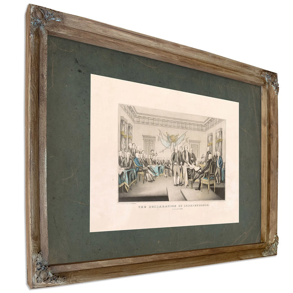 Declaration of Independence July 4th 1776 1835 1856 — Verdigris Framed Canvas Print | Bella Frye