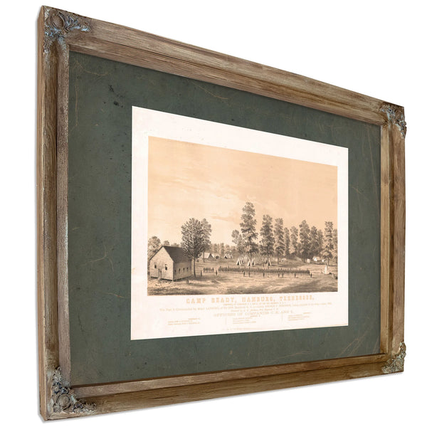 Camp Ready Hamburg Tennessee 19th Century — Verdigris Framed Canvas Print | Bella Frye