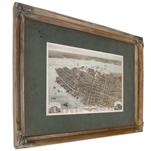 Birds Eye View of the City of Charleston South Carolina 1872 1872 — Verdigris Framed Canvas Print | Bella Frye