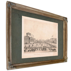 Funeral Obsequies of the Late President Abraham Lincoln Columbus Ohio April — Verdigris Framed Canvas Print | Bella Frye