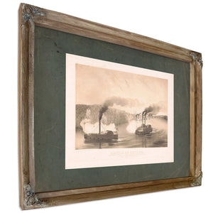 Battle of Shiloh the Gunboats Tylor Tyler and Lexington Supporting the Natio — Verdigris Framed Canvas Print | Bella Frye