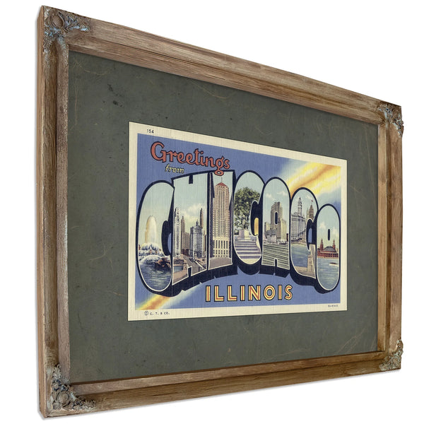 Illinois Chicago — Verdigris Framed Canvas Print | Bella Frye