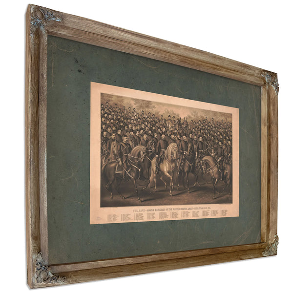 Full Rank Major Generals of the United States Army Civil War 1861 65 1887 — Verdigris Framed Canvas Print | Bella Frye