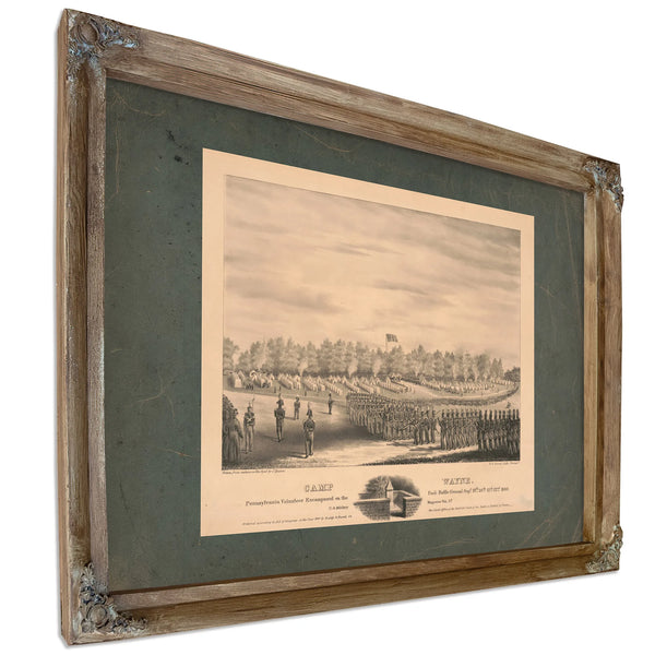 Camp Wayne Pennsylvania Volunteer Encampment on the Paoli Battle Ground Sept — Verdigris Framed Canvas Print | Bella Frye