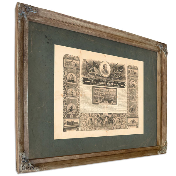 Dedicated to the Survivors of the Lost Cause Stonewall Jackson His Life in P — Verdigris Framed Canvas Print | Bella Frye
