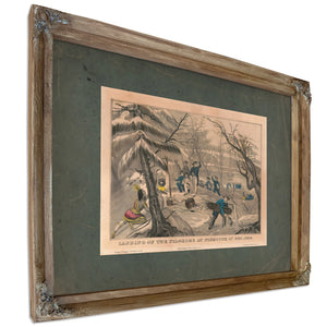 Landing of the Pilgrims at Plymouth 11th Dec 162 1845 1846 — Verdigris Framed Canvas Print | Bella Frye