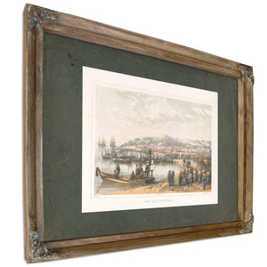 First Landing at Gorahama 1856 — Verdigris Framed Canvas Print | Bella Frye