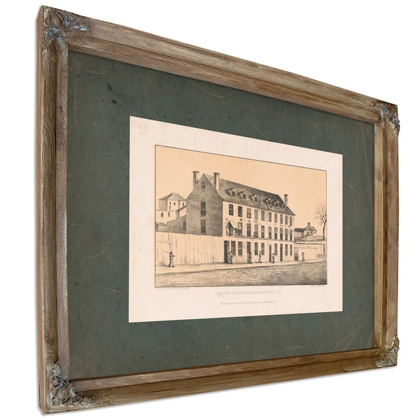 Castle Thunder Richmond Va 19th Century — Verdigris Framed Canvas Print | Bella Frye
