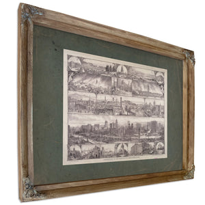 Destruction of San Francisco by Earthquake Fire 19th Century — Verdigris Framed Canvas Print | Bella Frye