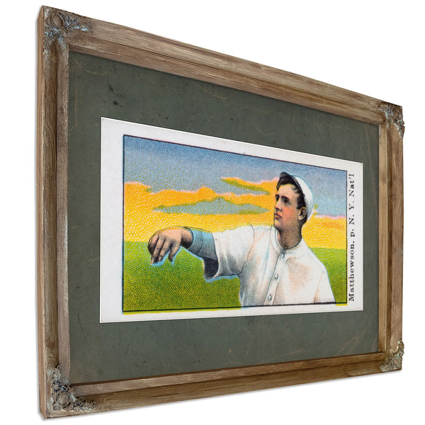 E92 Dockman and Sons Christy Mathewson — Verdigris Framed Canvas Print | Bella Frye
