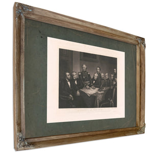 a Council of War in 61 19th Century — Verdigris Framed Canvas Print | Bella Frye