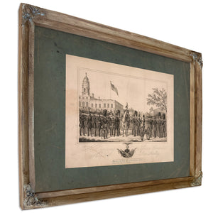 38th Regiment Jefferson Guards New York State Artillery 1843 — Verdigris Framed Canvas Print | Bella Frye