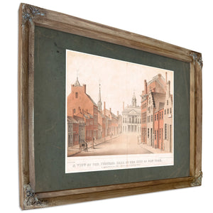 a View of the Federal Hall of the City of New York as Appeared in the Year 17 — Verdigris Framed Canvas Print | Bella Frye