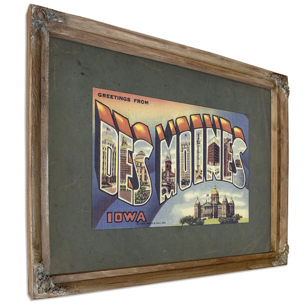 Iowa Des Moines — Verdigris Framed Canvas Print | Bella Frye