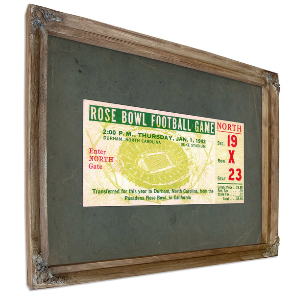 Rose Bowl Ticket 634918929 66fd9c — Verdigris Framed Canvas Print | Bella Frye