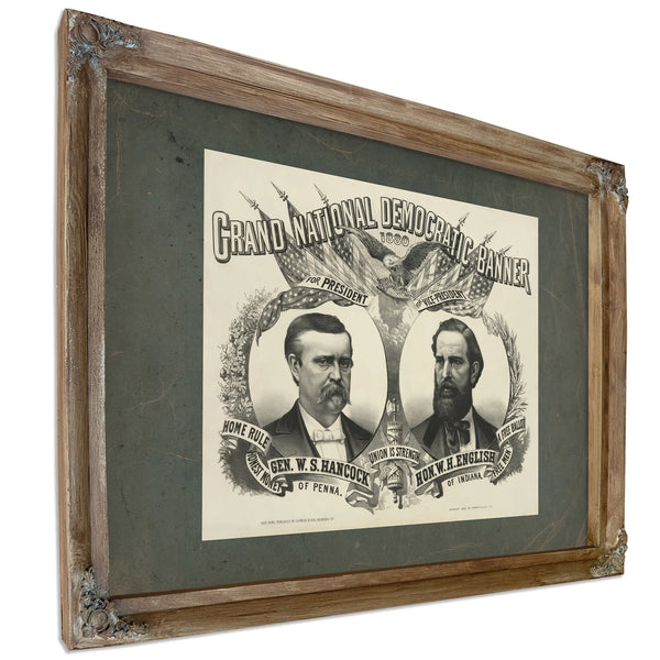 Grand National Democratic Banner_ 188 188 — Verdigris Framed Canvas Print | Bella Frye