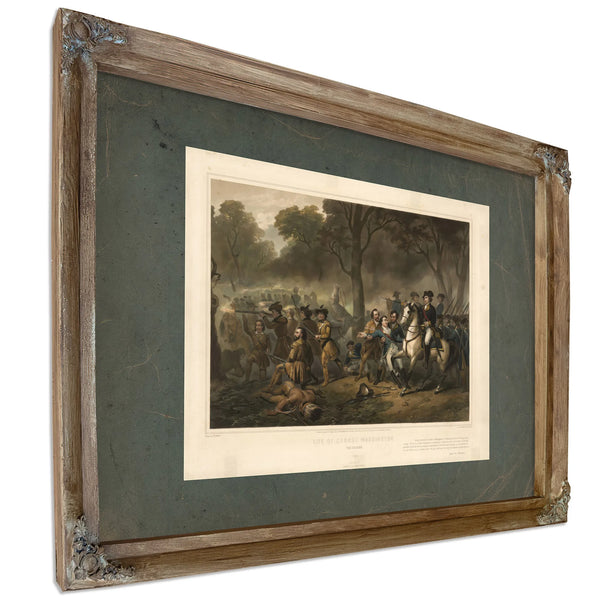 Life of George Washingtonthe Soldier 1854 — Verdigris Framed Canvas Print | Bella Frye