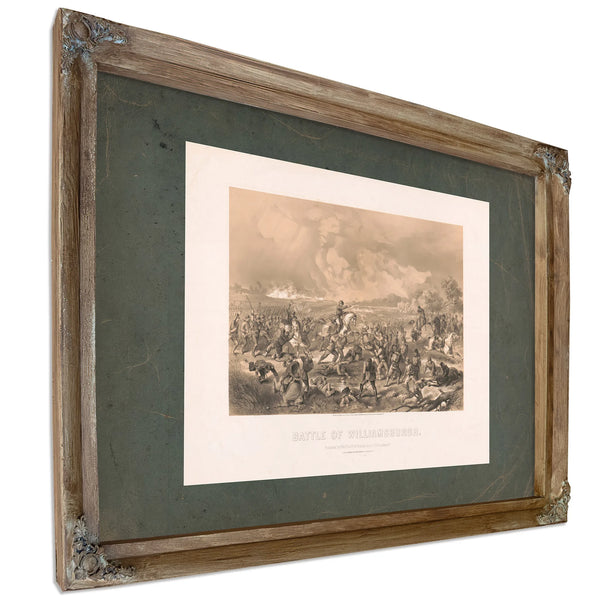 Battle of Williamsburgh 1862 — Verdigris Framed Canvas Print | Bella Frye