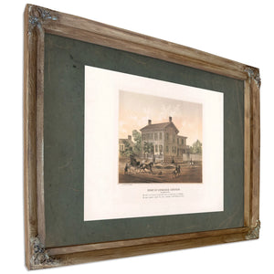 Home of Abraham Lincoln Springfield Ills 186 1865 187 — Verdigris Framed Canvas Print | Bella Frye