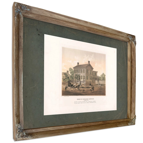 Home of Abraham Lincoln Springfield Ills 186 1865 187 — Verdigris Framed Canvas Print | Bella Frye