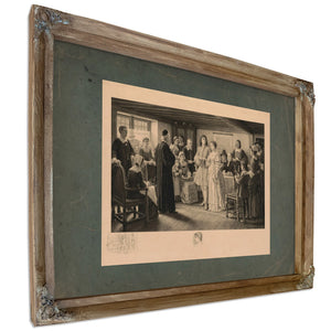 a Colonial Wedding the Marriage of Dr Francis Le Baron and Mary Wilder Plymou — Verdigris Framed Canvas Print | Bella Frye