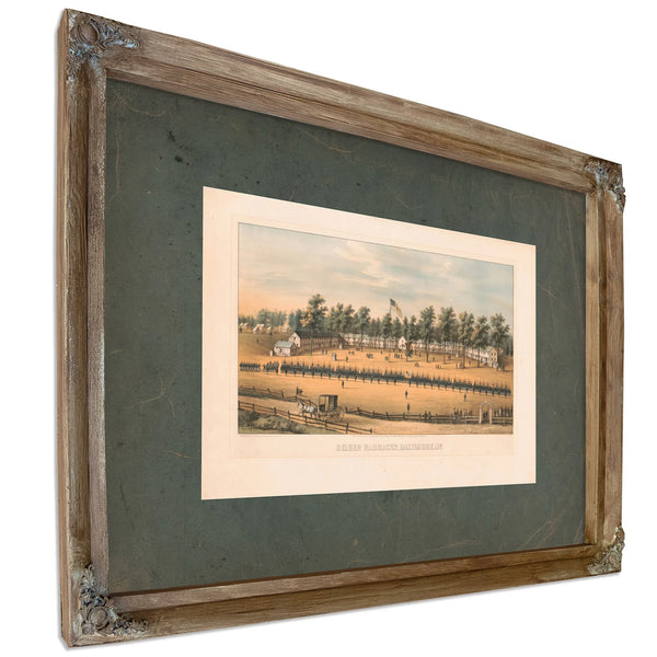 Belger Barracks Baltimore Md 1863 — Verdigris Framed Canvas Print | Bella Frye