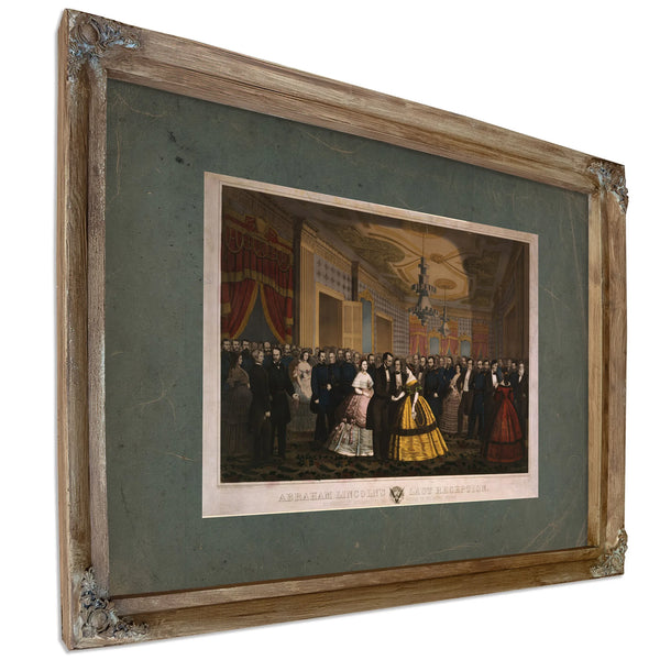 Abraham Lincolns Last Reception 1865 — Verdigris Framed Canvas Print | Bella Frye