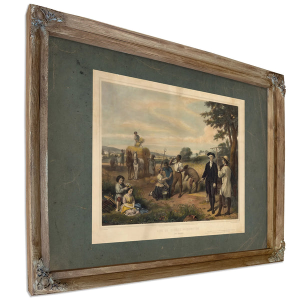 Life of George Washingtonthe Farmer 1854 — Verdigris Framed Canvas Print | Bella Frye