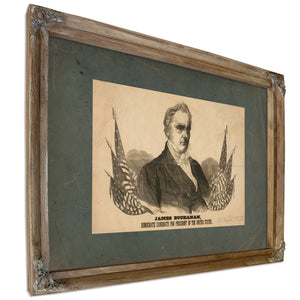 James Buchanan Democratic Candidate for President of the United States 1856 — Verdigris Framed Canvas Print | Bella Frye