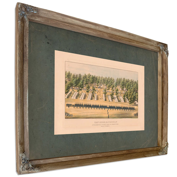 Camp Belger Baltimore Md 37th Regiment Nys National Guard Col Charles Roome — Verdigris Framed Canvas Print | Bella Frye