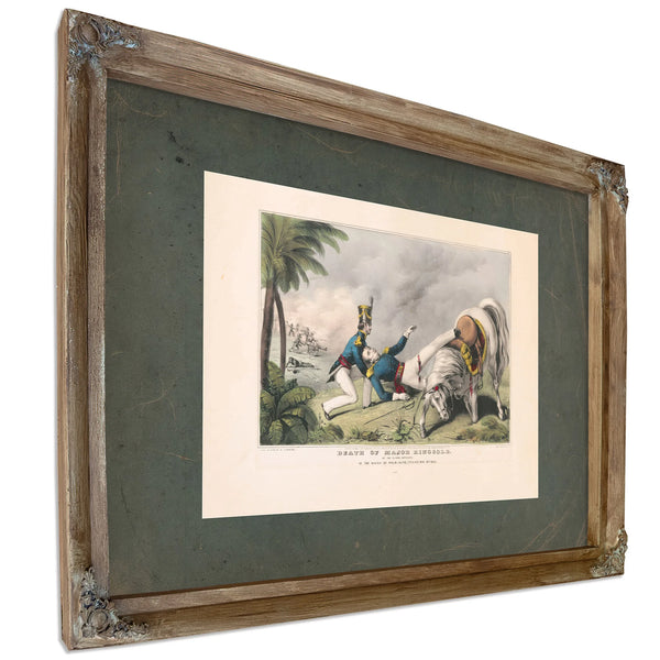 Death of Major Ringgold of the Flying Artillery 1846 — Verdigris Framed Canvas Print | Bella Frye