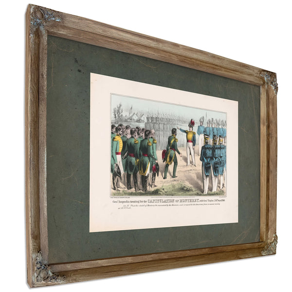 General Ampudia Treating for the Capitulation of Monterey With General Taylo — Framed Wall Art Room View | Bella Frye