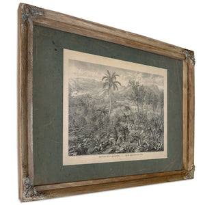 Battle of La Quasina Near Santiago De Cuba 19th Century — Verdigris Framed Canvas Print | Bella Frye