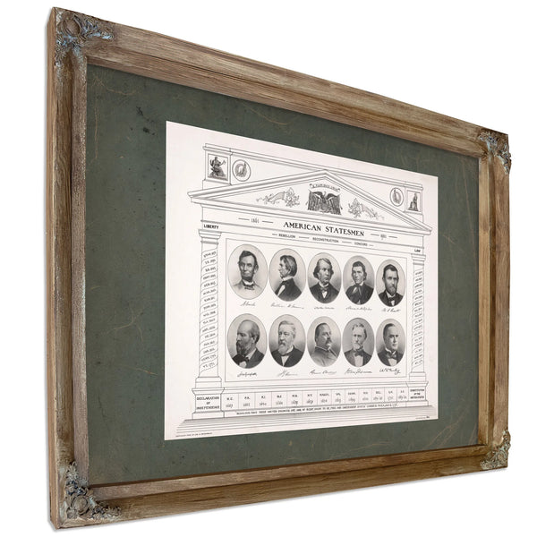American Statesmen 1861 191 193 — Verdigris Framed Canvas Print | Bella Frye