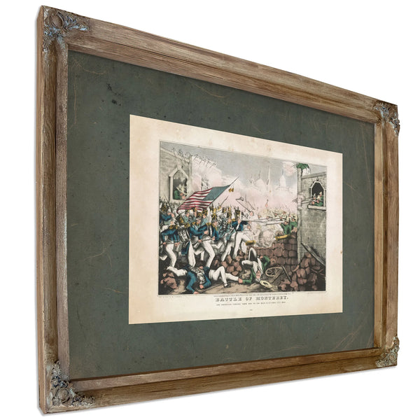 Battle of Monterethe Americans Forcing Their Way to the Main Plaza Sept 23th — Verdigris Framed Canvas Print | Bella Frye