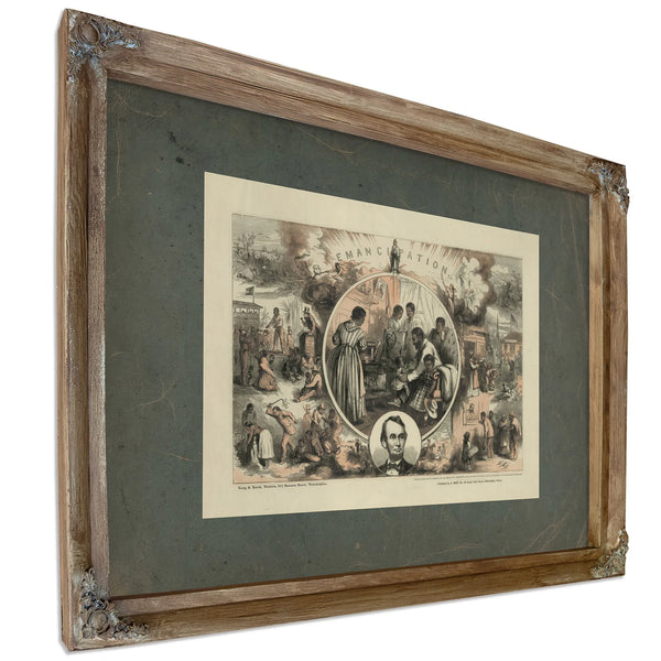 Emancipation 1865 — Verdigris Framed Canvas Print | Bella Frye